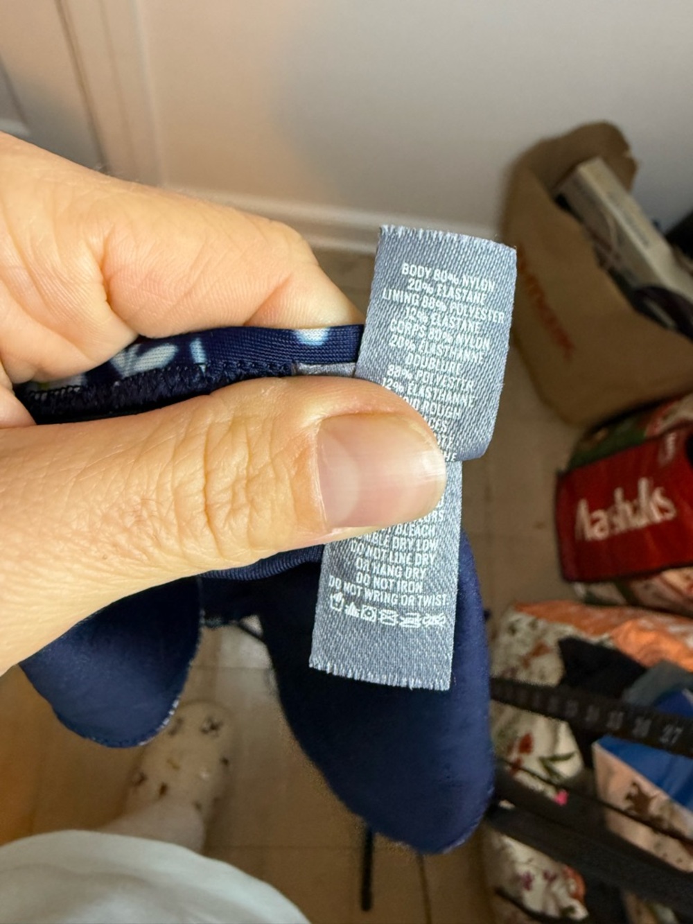 Aerie Navy Blue Daisy Pattern Bikini Bottoms - Picture 3 of 5